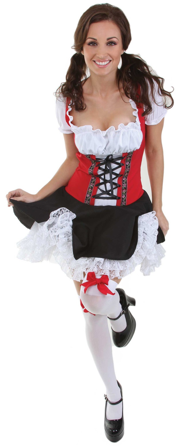 Red Beer Maiden Oktoberfest Adult Costume Mr Costumes